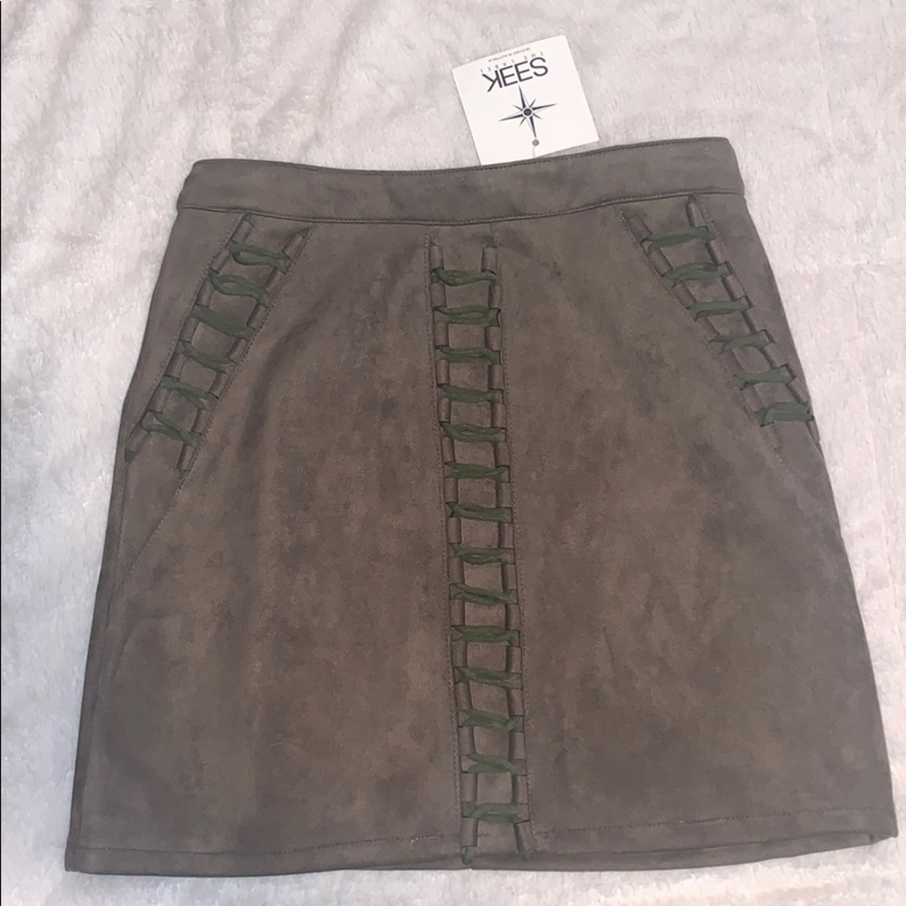 LF Green Suede skirt